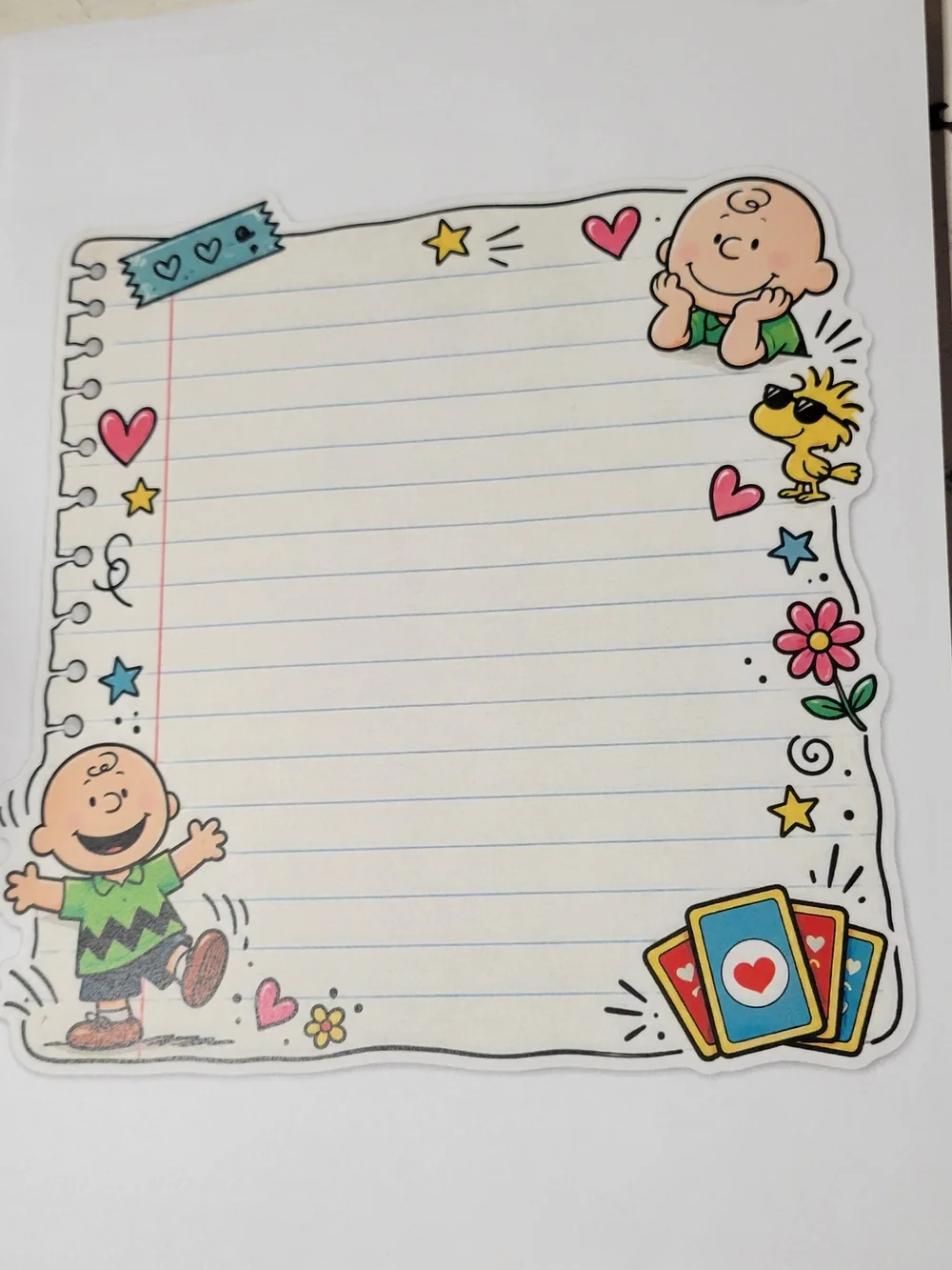 Peanuts Snoopy & Charlie Brown Clipboard with Red & Black Chevron Pad